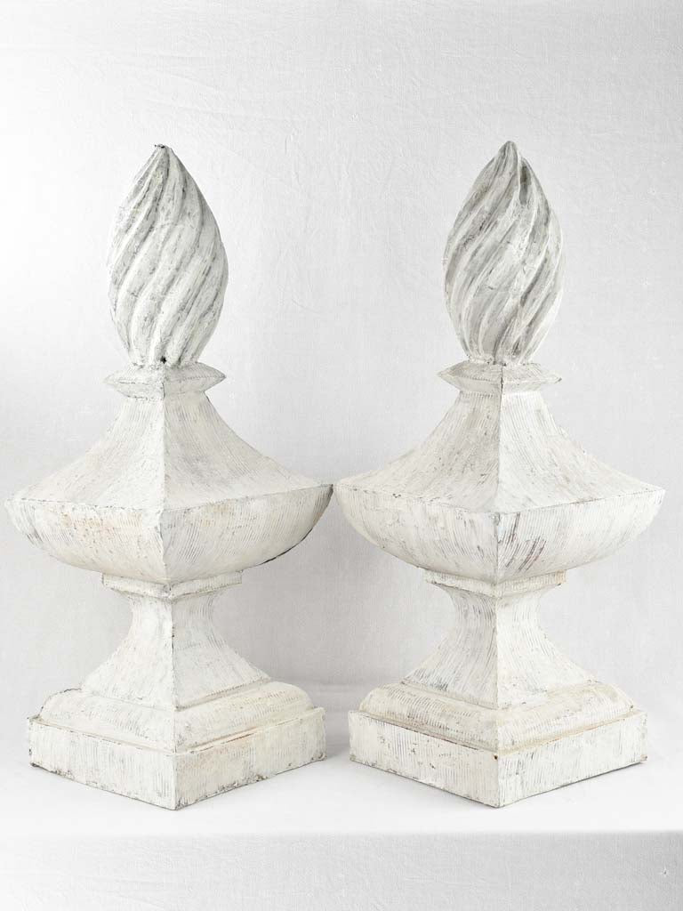 Very large pair of finials - papier mâché 38½"