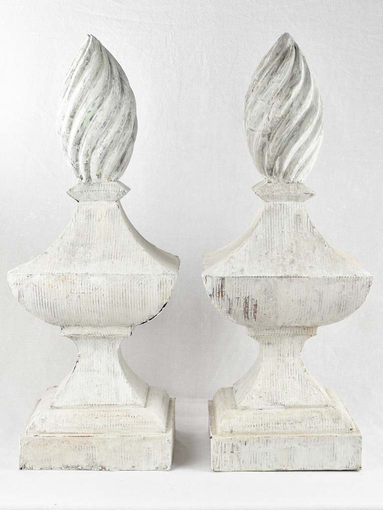 Very large pair of finials - papier mâché 38½"