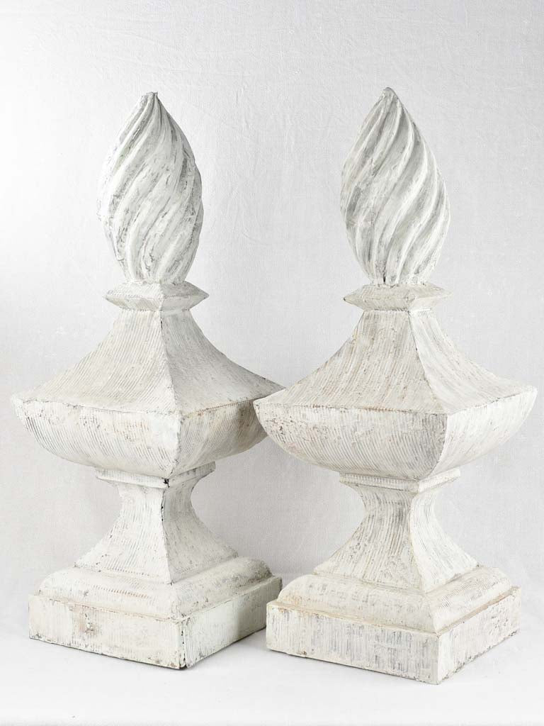 Very large pair of finials - papier mâché 38½"