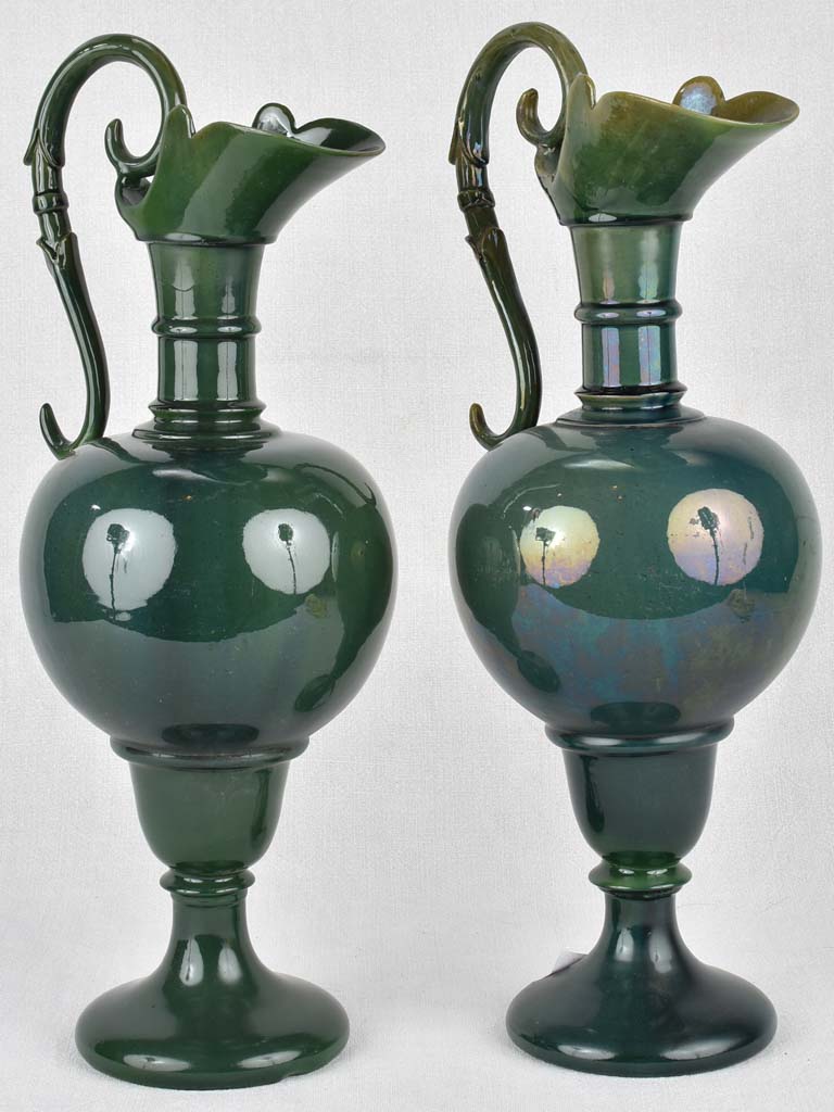 Water pitchers, Italian, early-20th-century, 20¾"