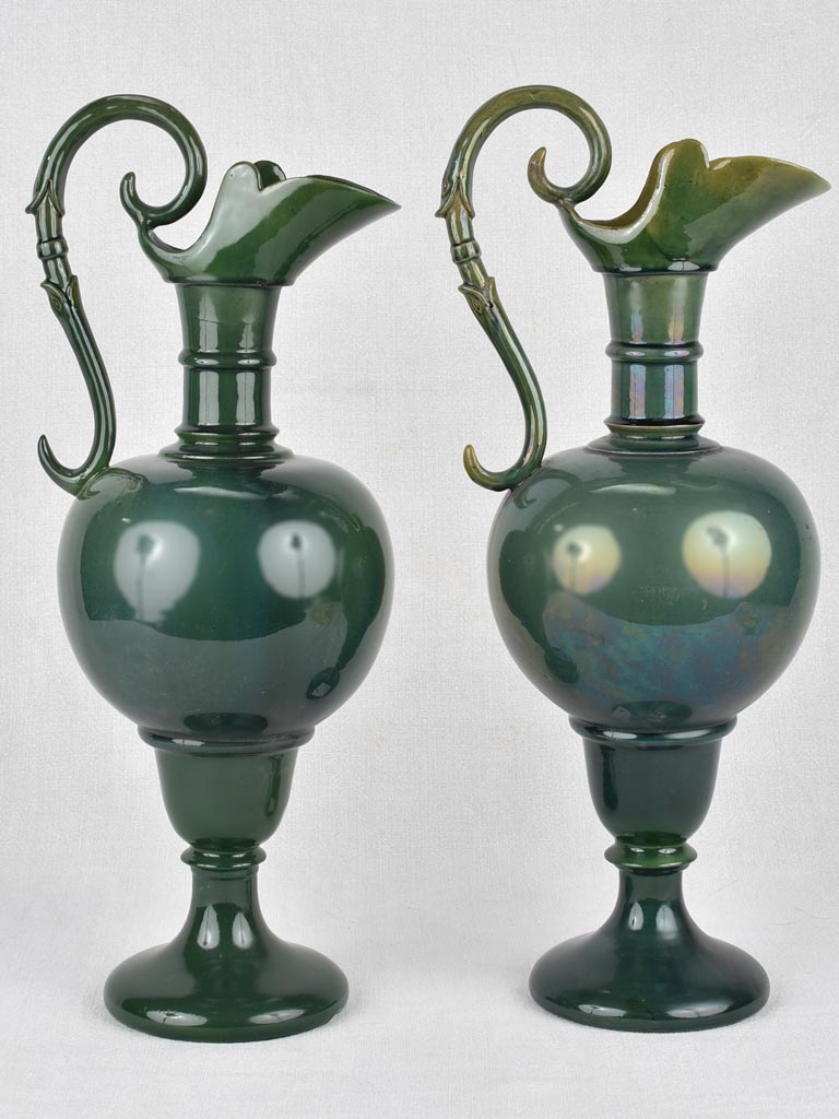 Water pitchers, Italian, early-20th-century, 20¾"