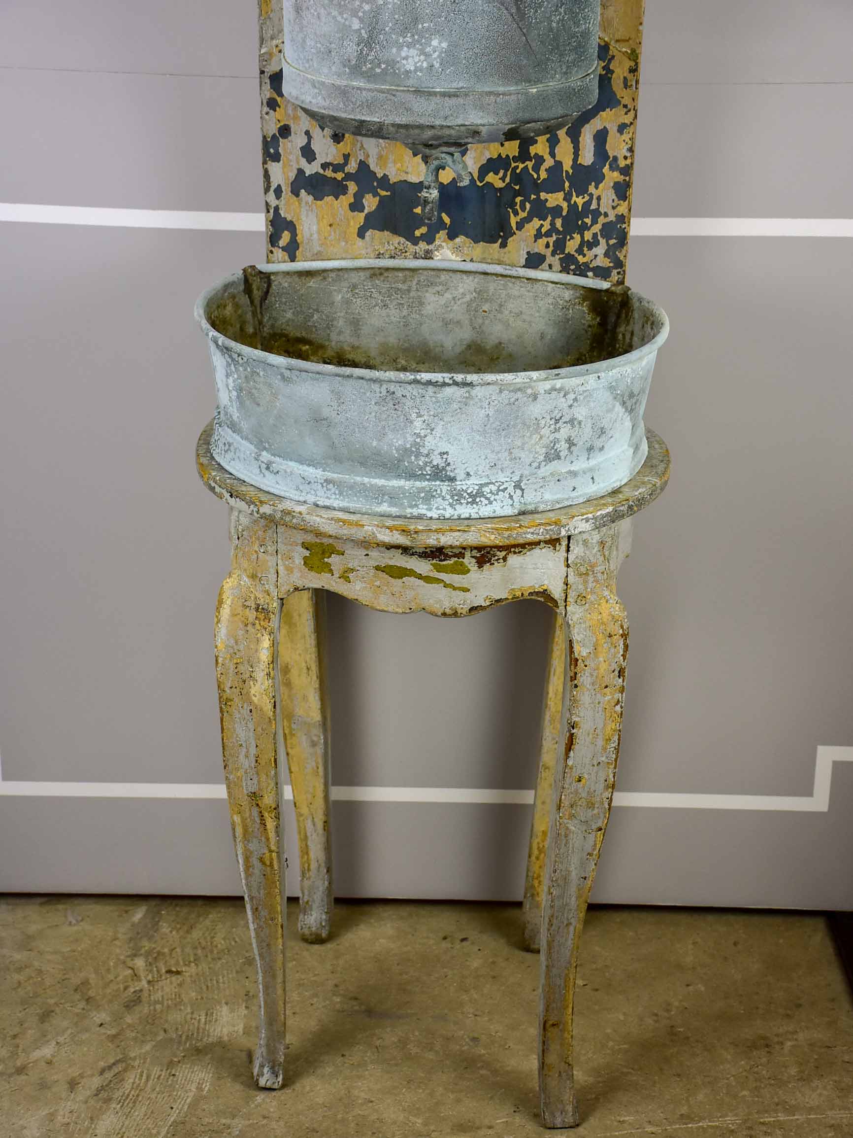 Historic patina oak wash stand