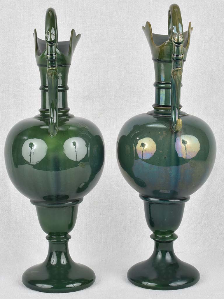 Water pitchers, Italian, early-20th-century, 20¾"