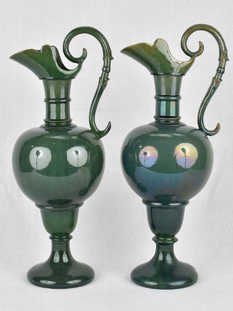 Water pitchers, Italian, early-20th-century, 20¾"