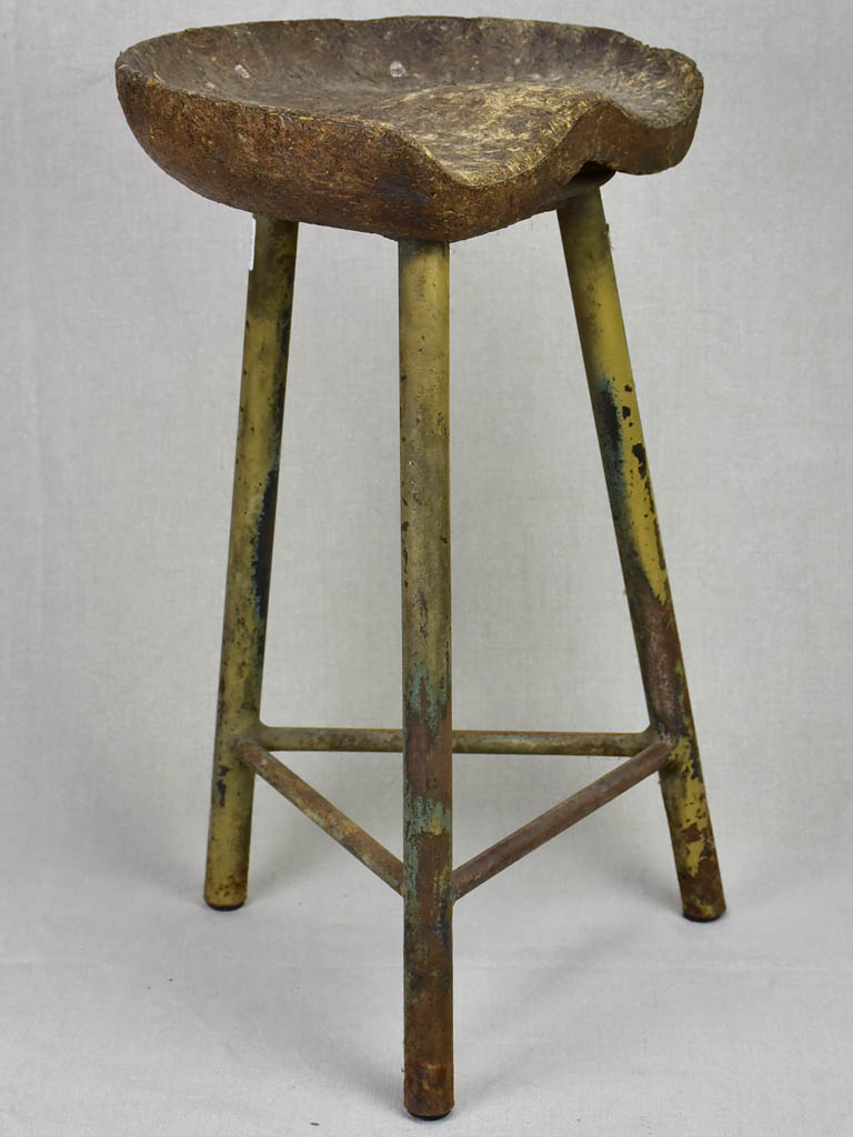 Rustic mid century stool from an atelier