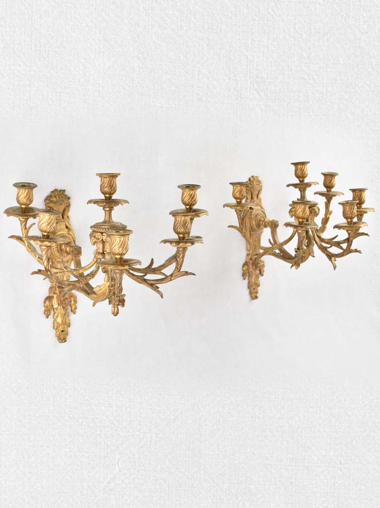 Classy weighty bronze Louis XVI sconces