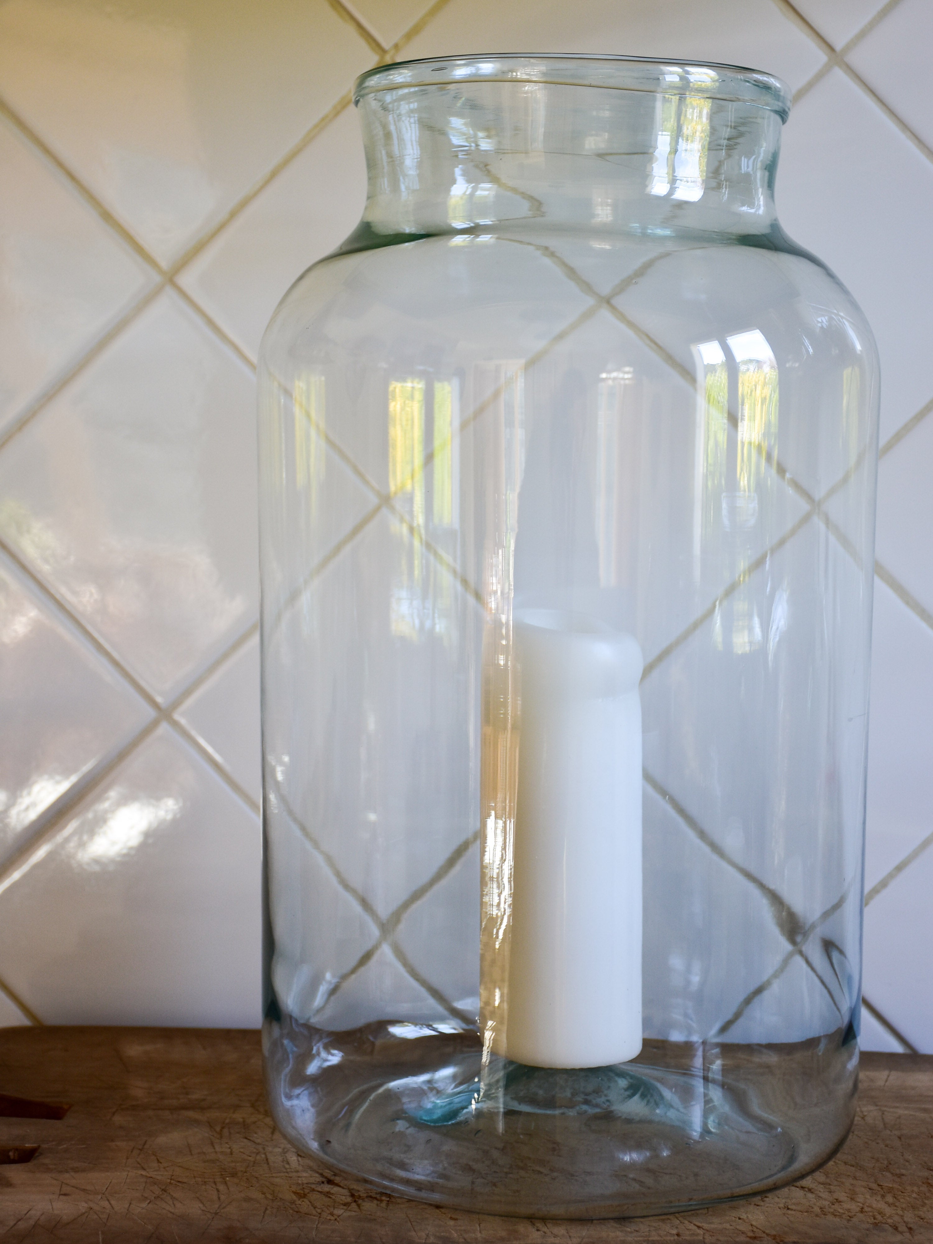 Collection of three very large vintage glass jars