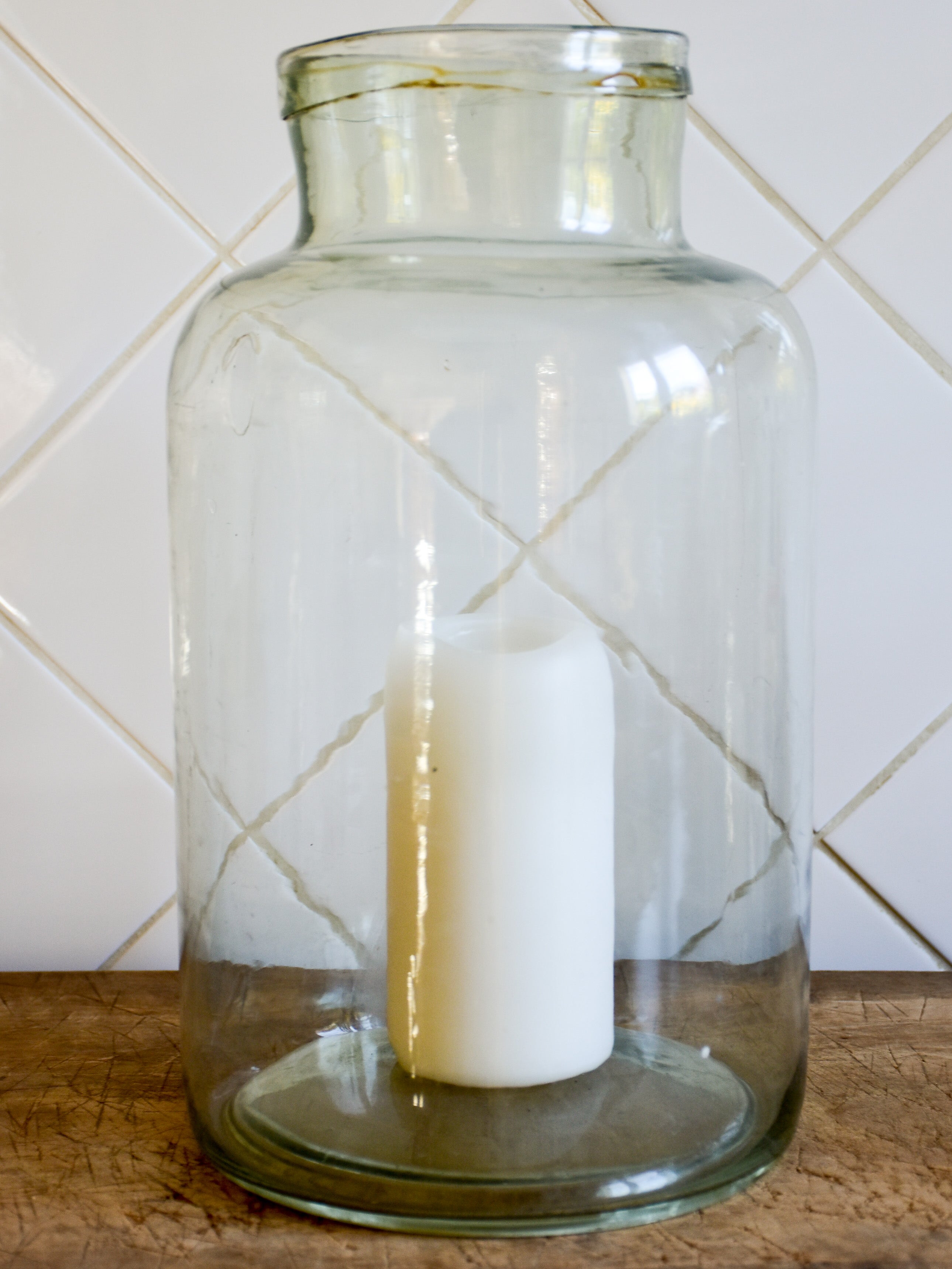 Collection of three very large vintage glass jars