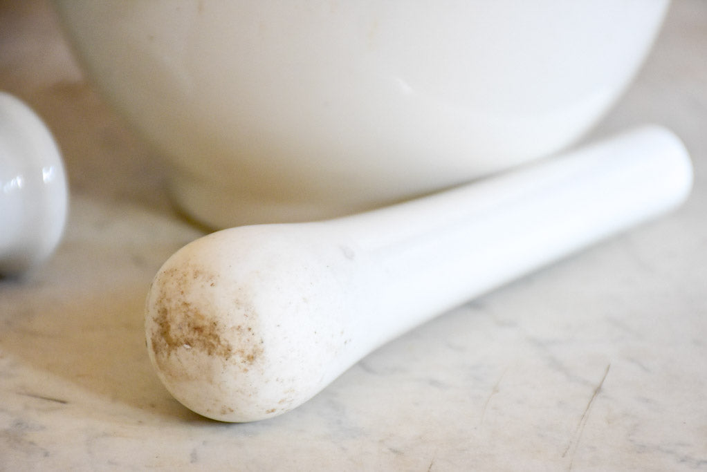 Two small antique French pharmacy mortar and pestles