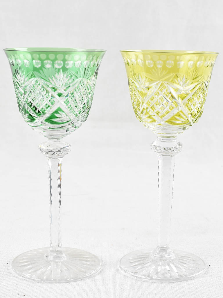 8 colored wine glasses twisted stems - 1970s – Chez Pluie