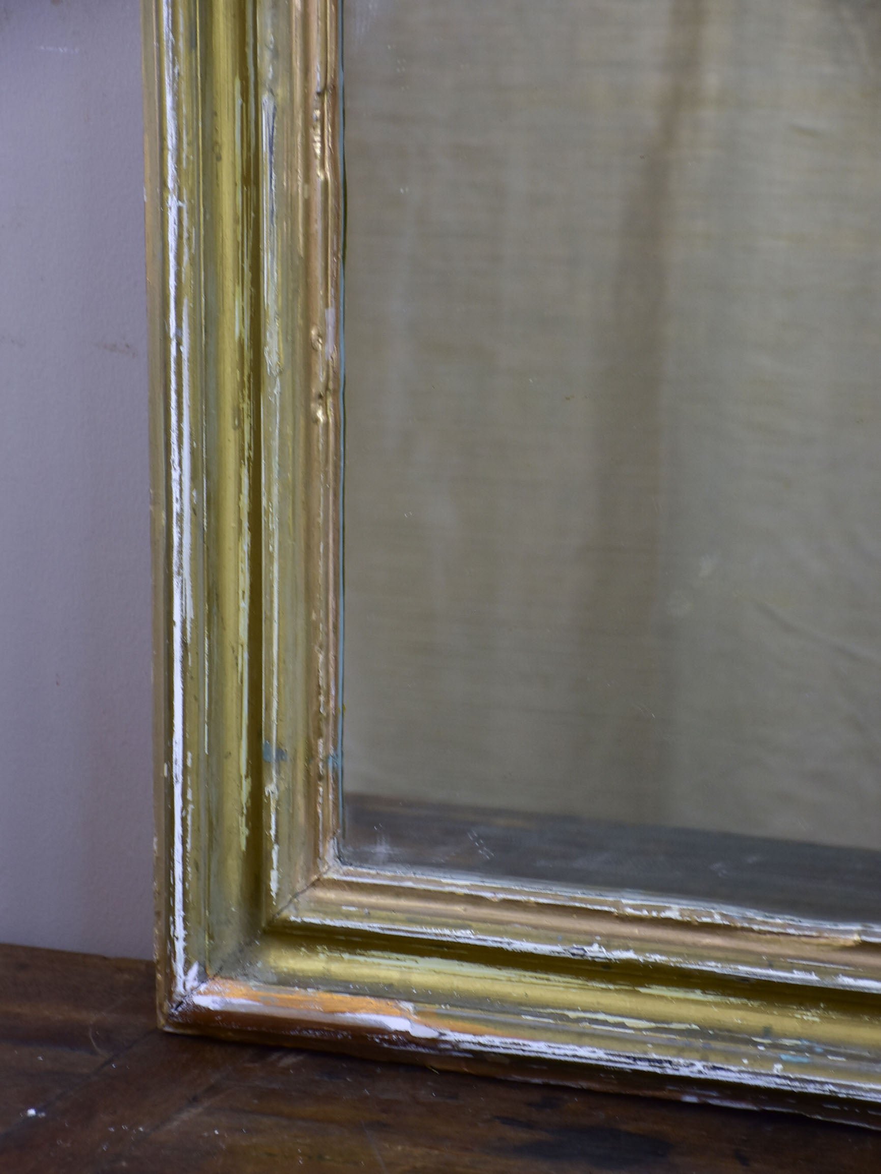 Very large rustic French Louis Philippe mirror - 19th Century 30 ½'' x 54 ¾''