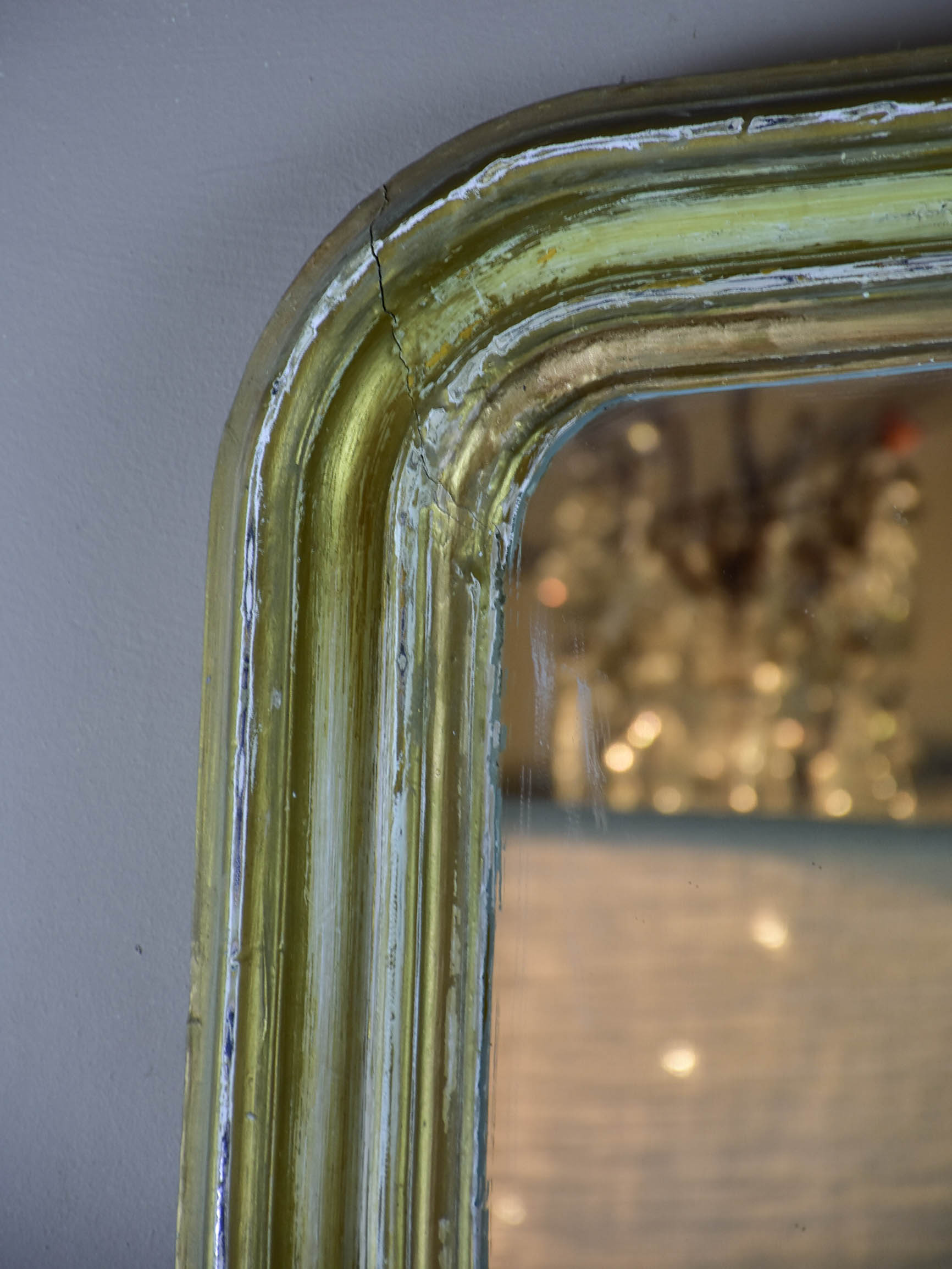 Very large rustic French Louis Philippe mirror - 19th Century 30 ½'' x 54 ¾''