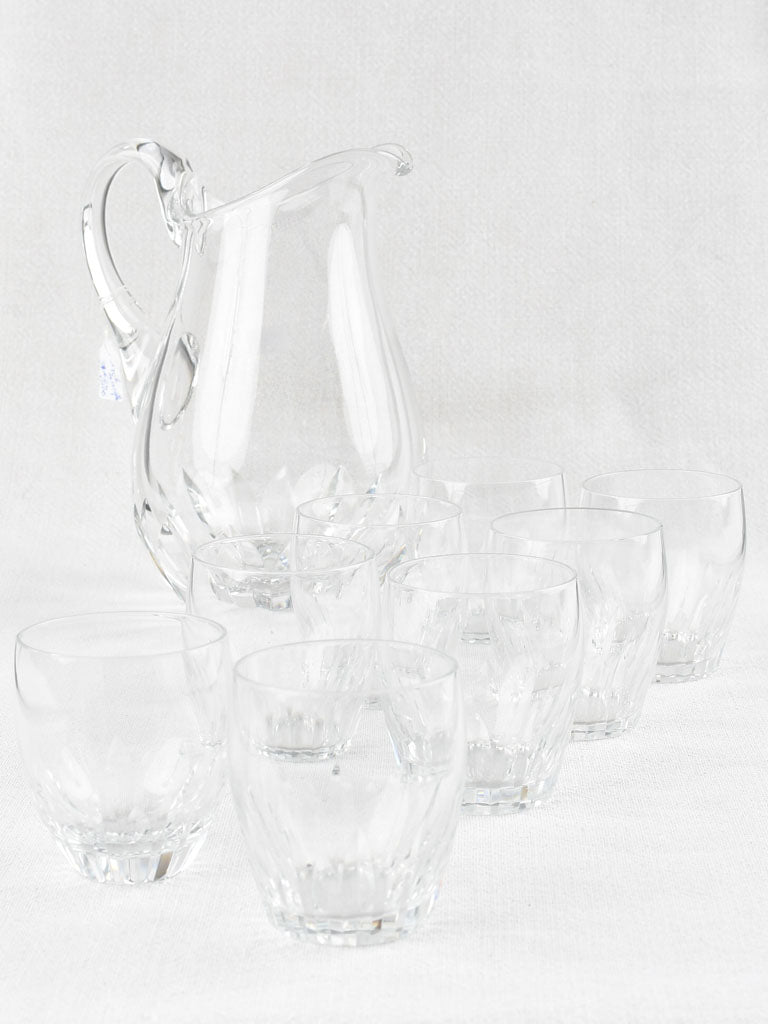 Baccarat pitcher with 8 glasses