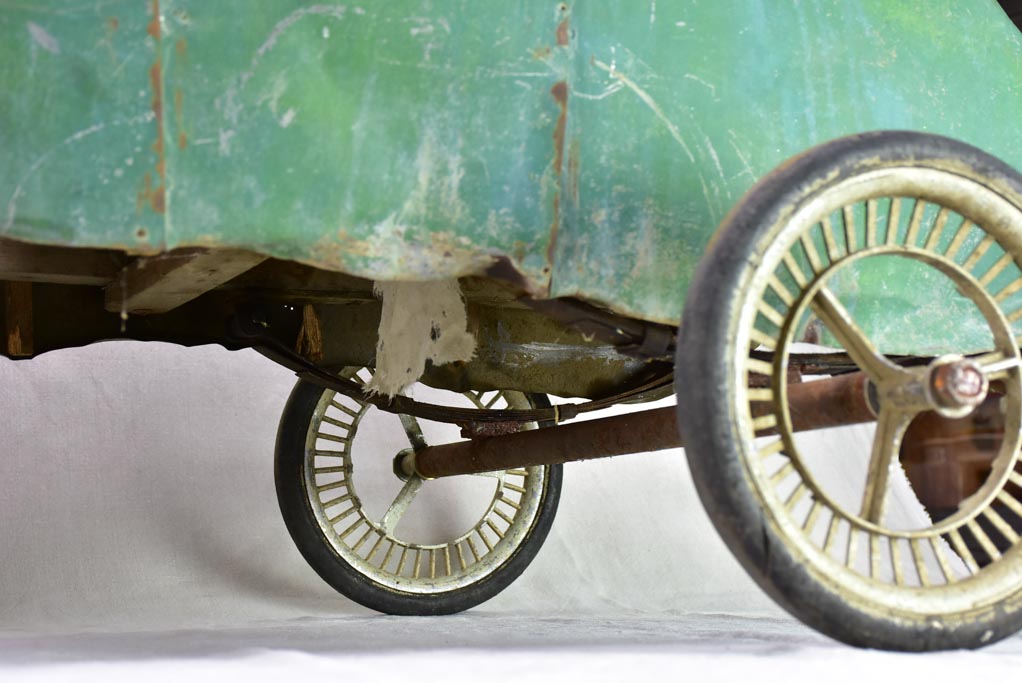 Rare green toy push car from the mid-twentieth century 61"