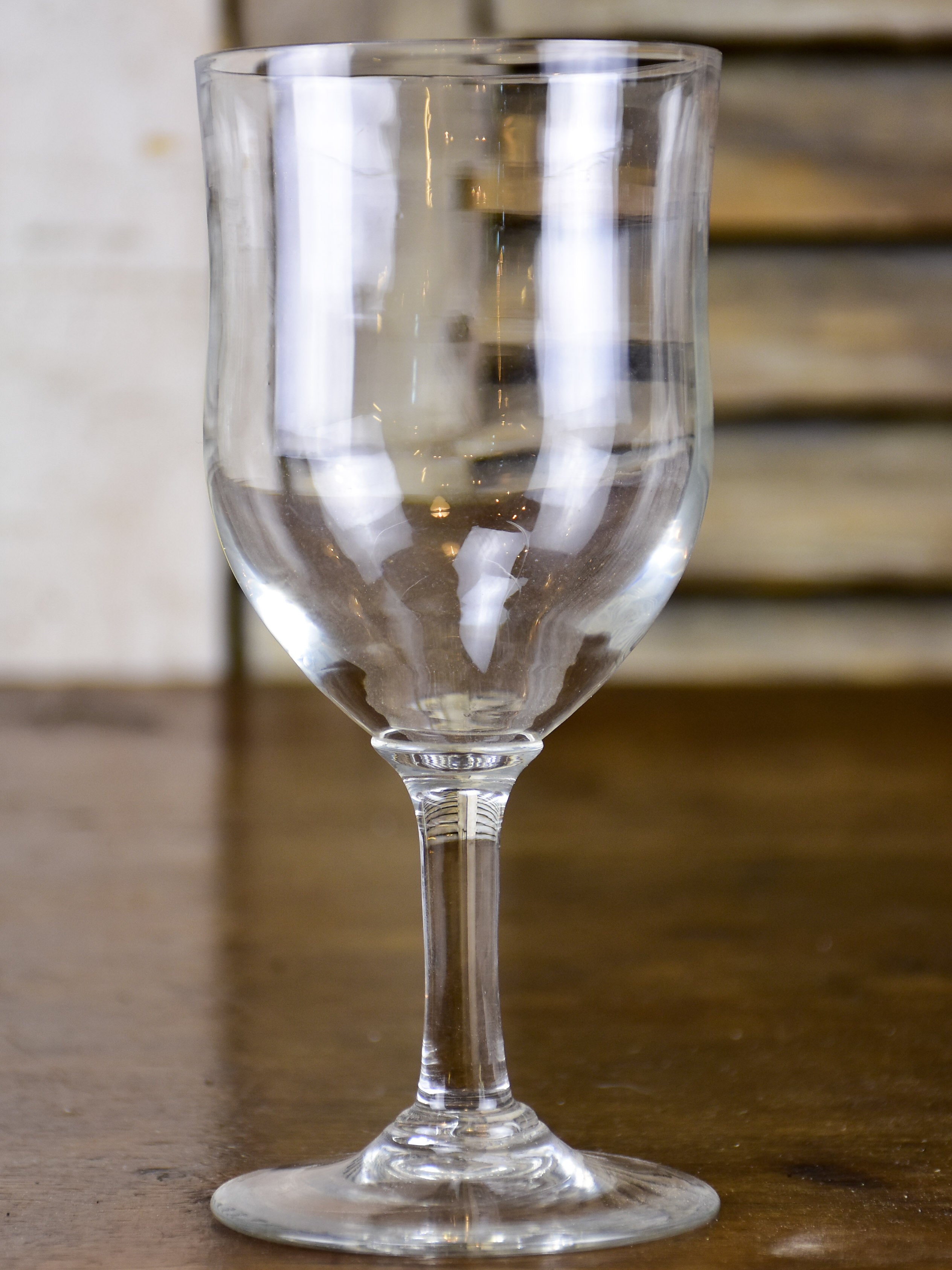 Set of eight antique bistro wine glasses