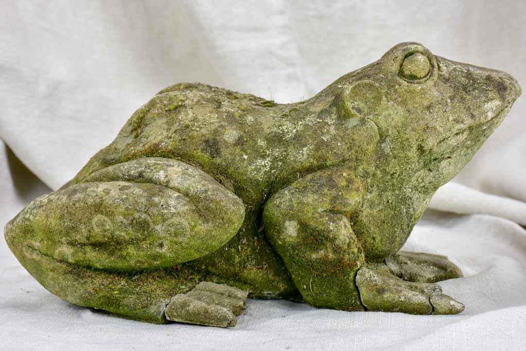 Antique French garden sculpture of a frog