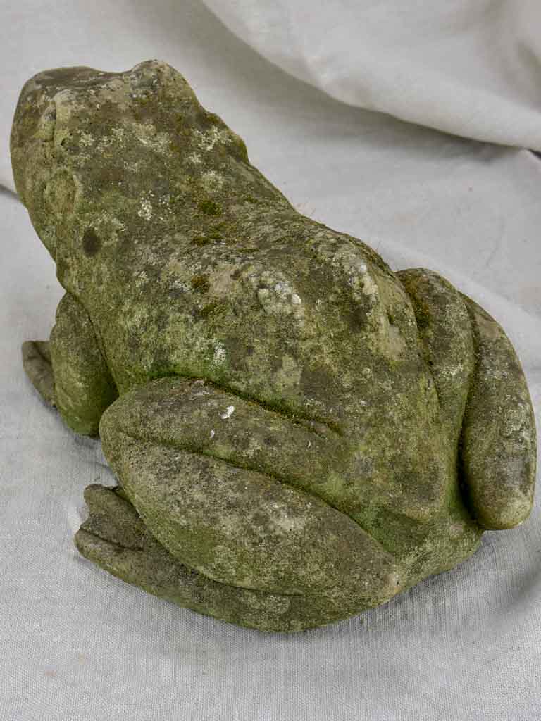 Antique French garden sculpture of a frog