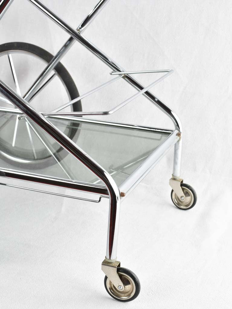 Vintage French bar cart - chrome