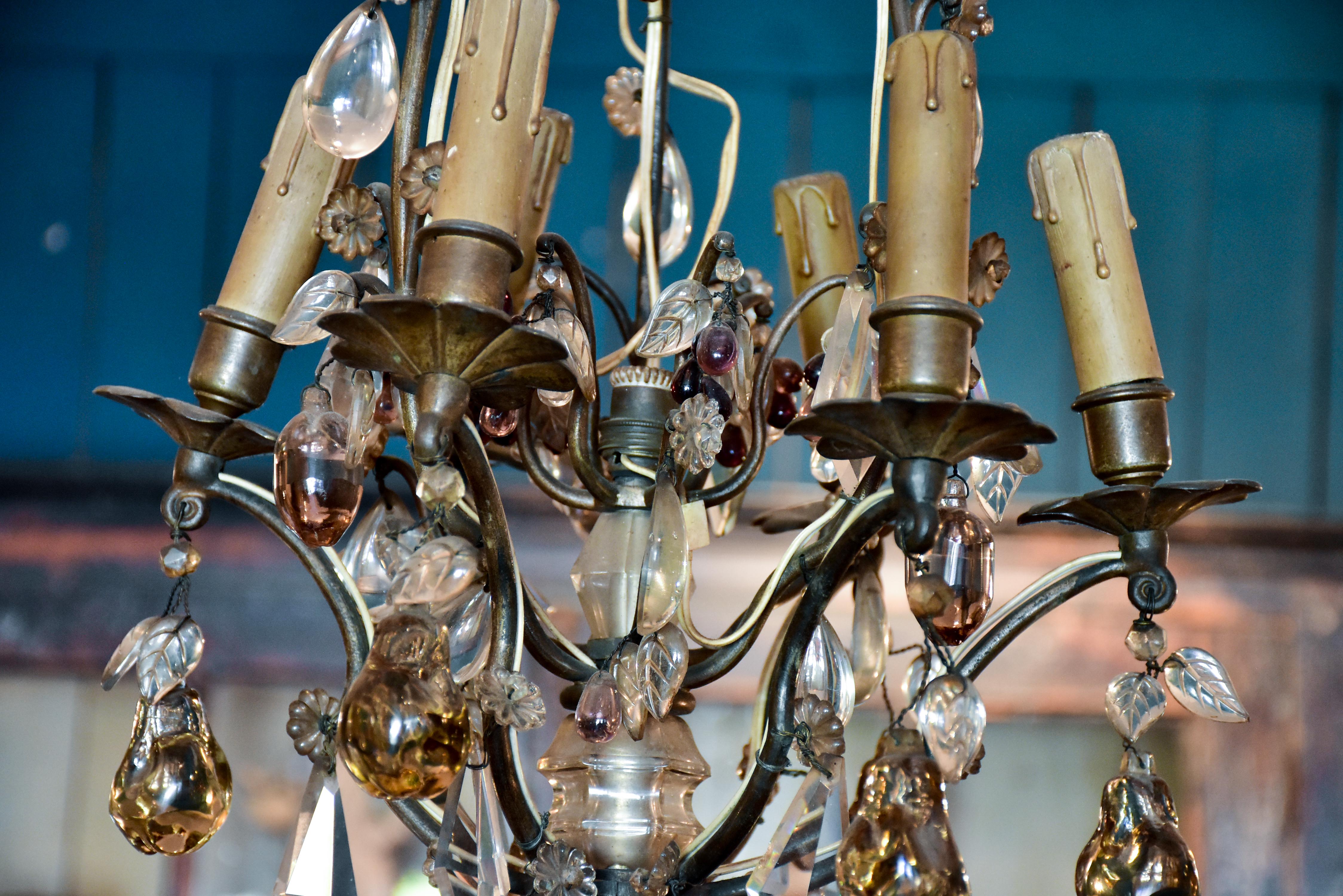 Sophisticated c1920 Murano adorned chandelier