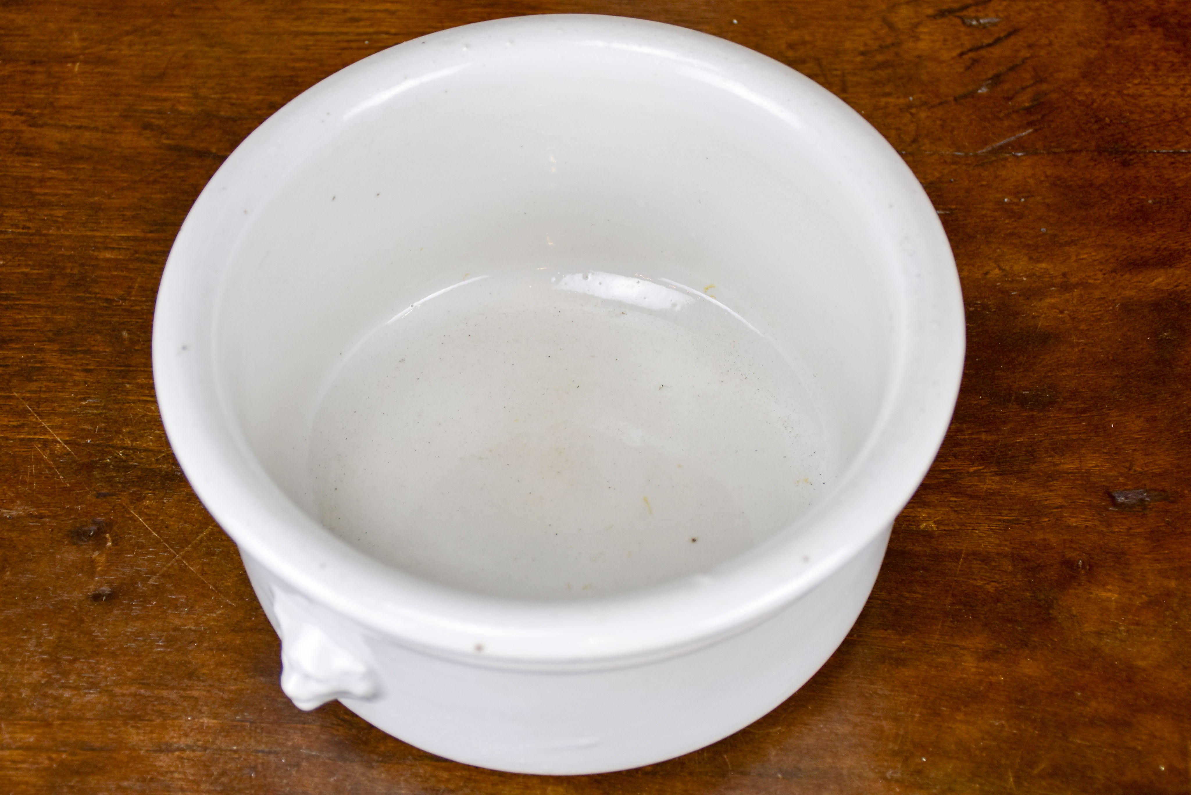 Two white French serving bowls with lion heads - Pillivuyt