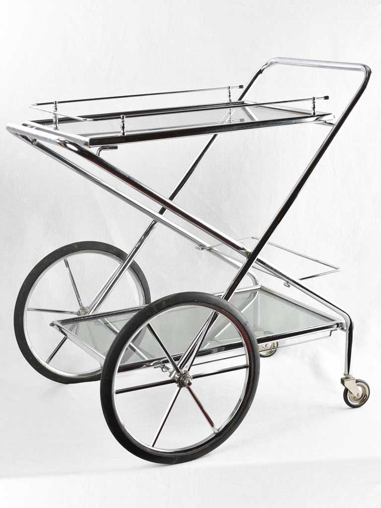 Vintage French bar cart - chrome