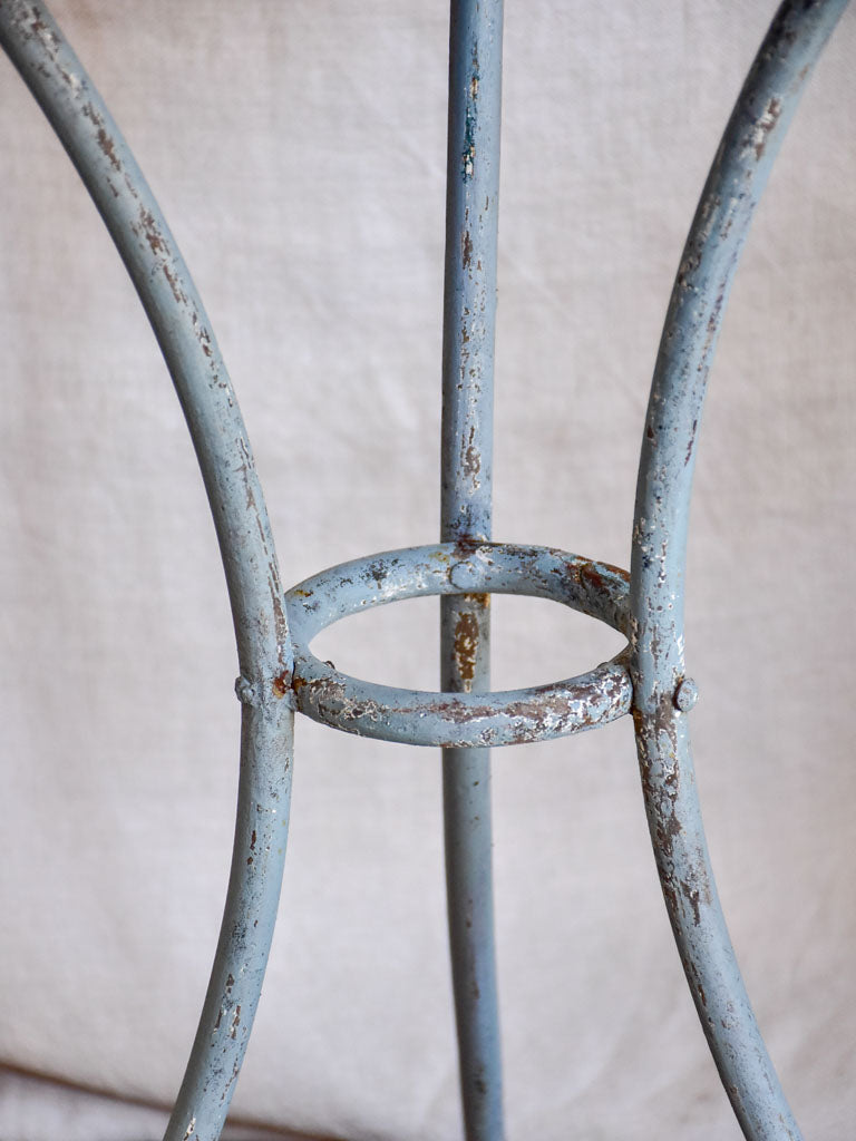 Small antique French garden table with lavender blue patina