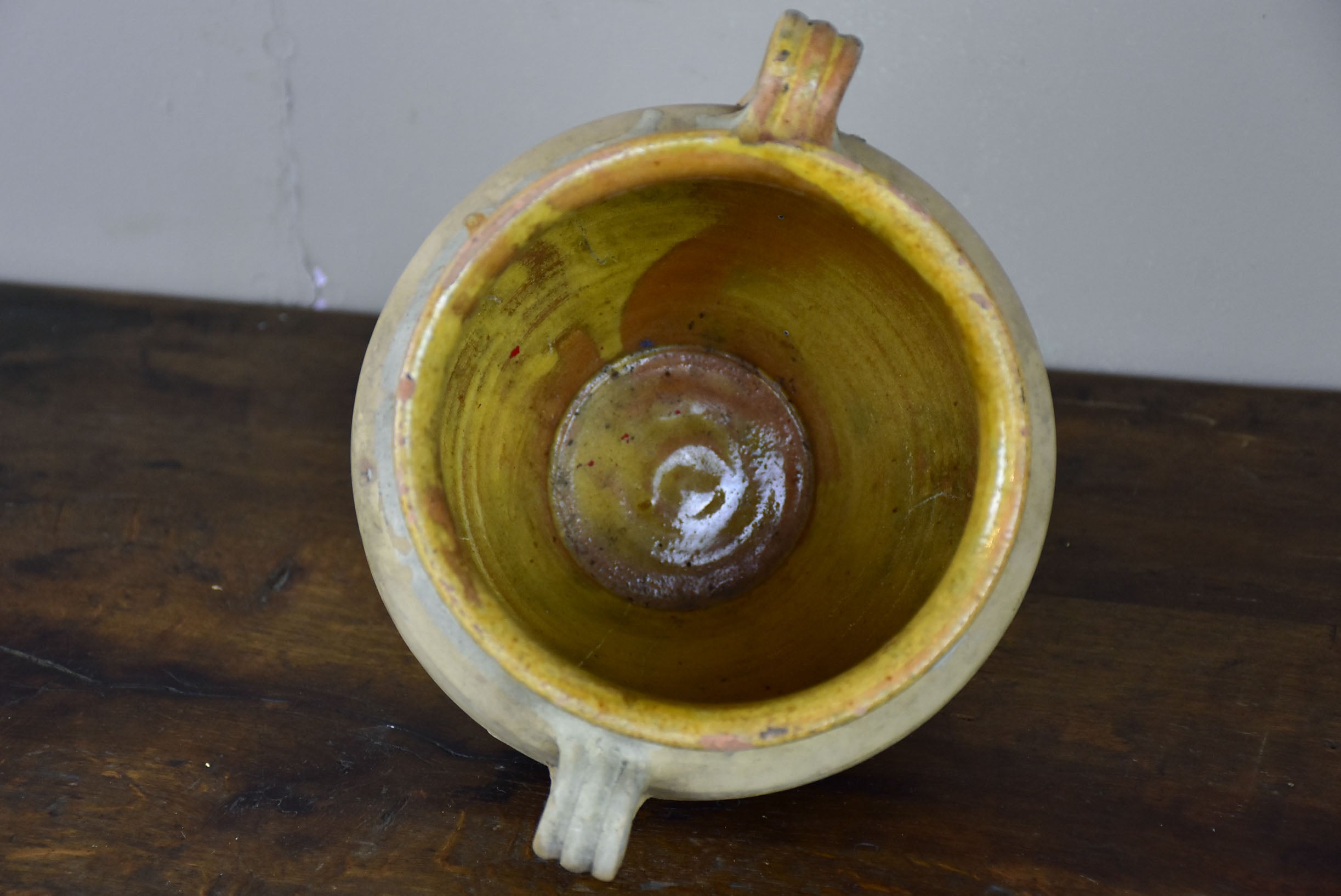 Antique French confit pot - terracotta 9 ¾''