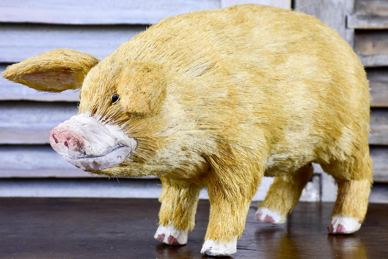 Lightweight paper mache pig décor