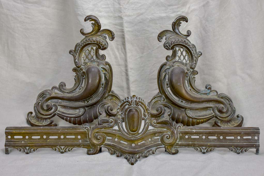 Antique French Regency style fireplace guard