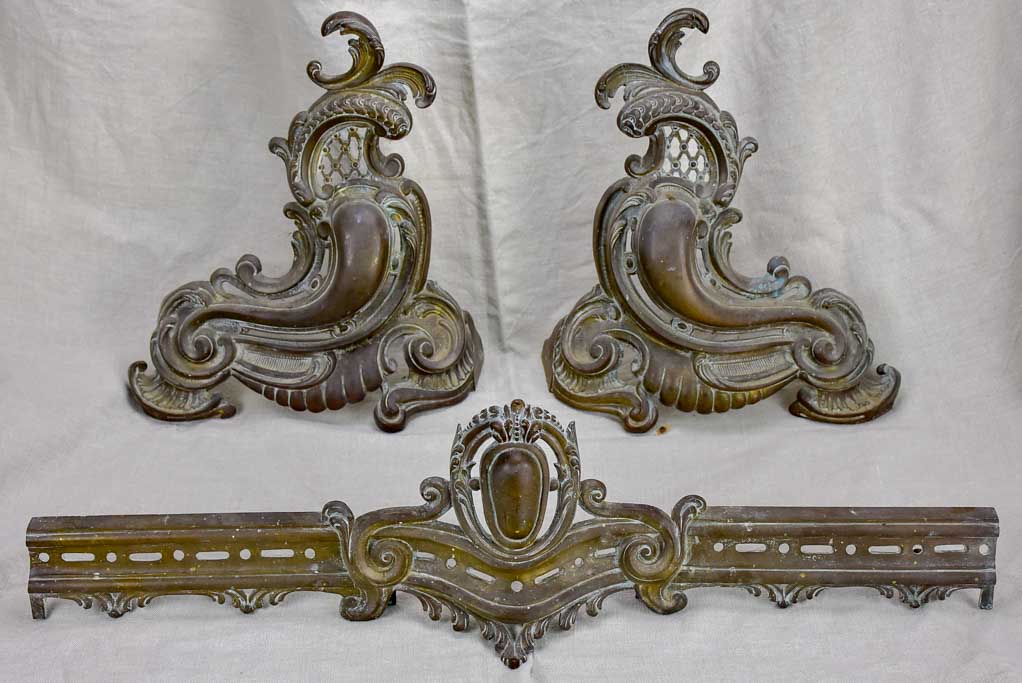 Antique French Regency style fireplace guard