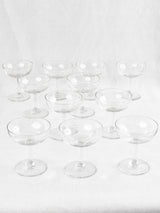 Set of 11 antique French Champagne coupes