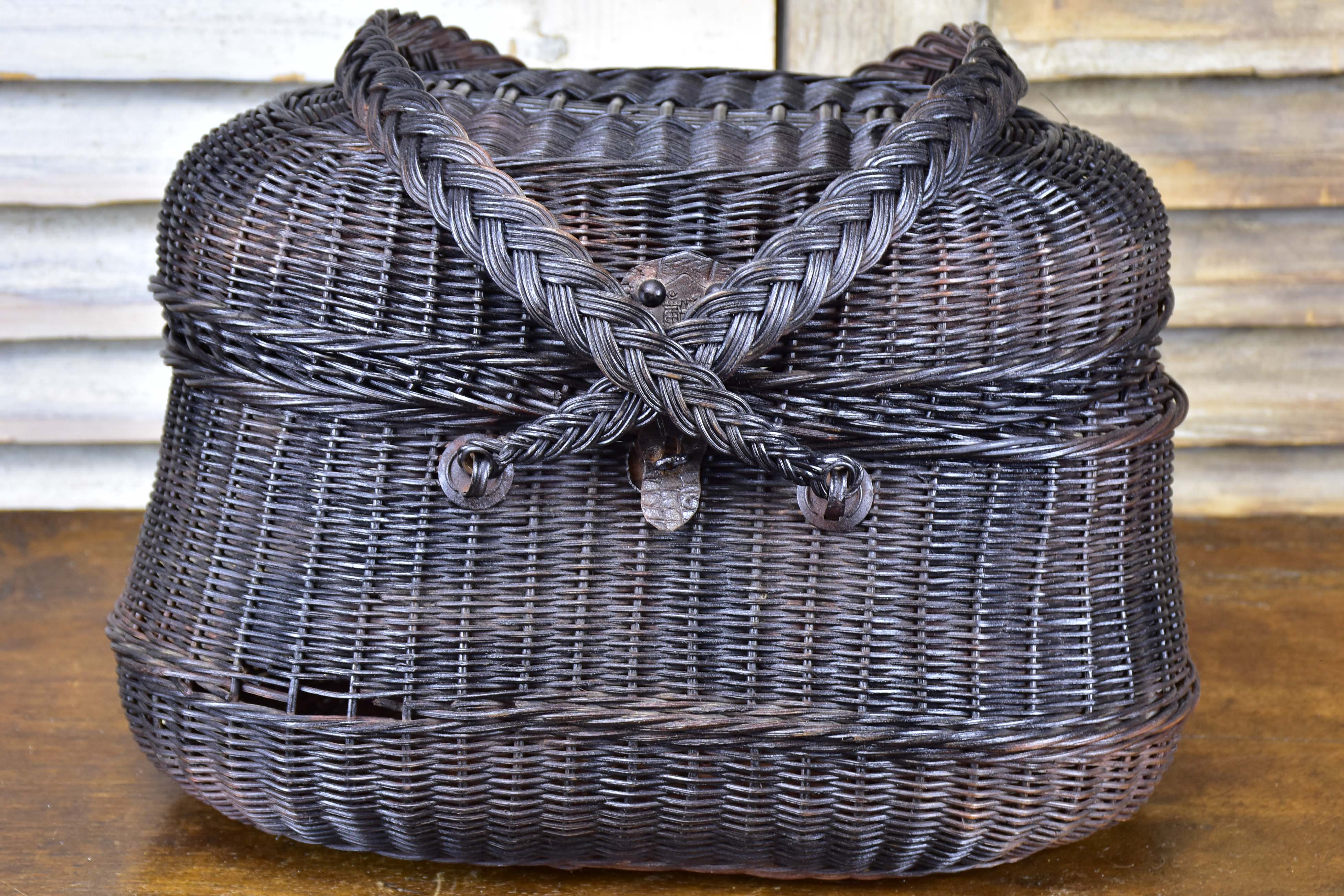 Late 19th century market basket - black wicker