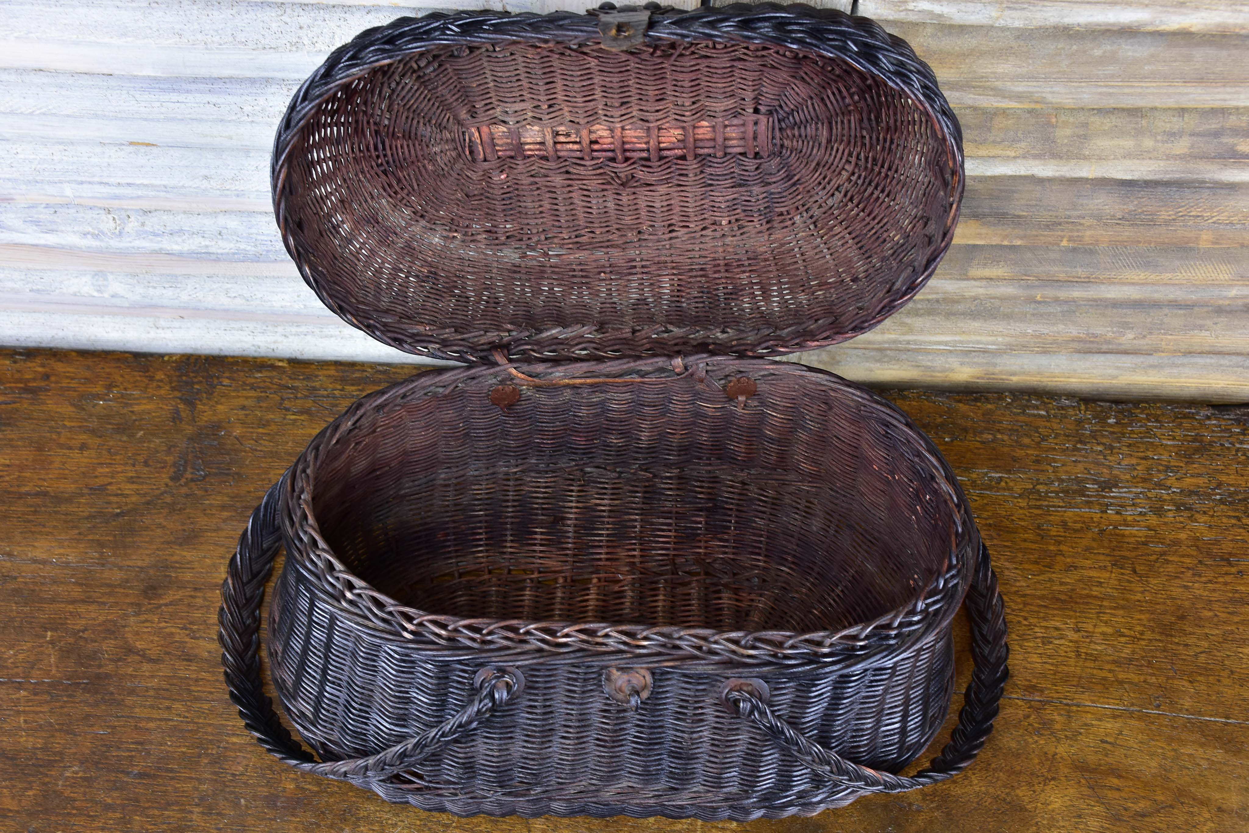 Late 19th century market basket - black wicker