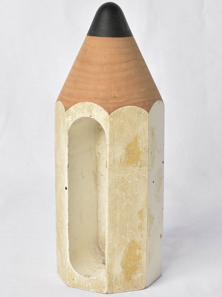 Oversized 1960s wooden pencil sculpture