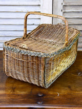 Antique French basket with flowers