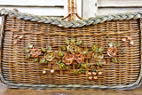 Antique French basket with flowers