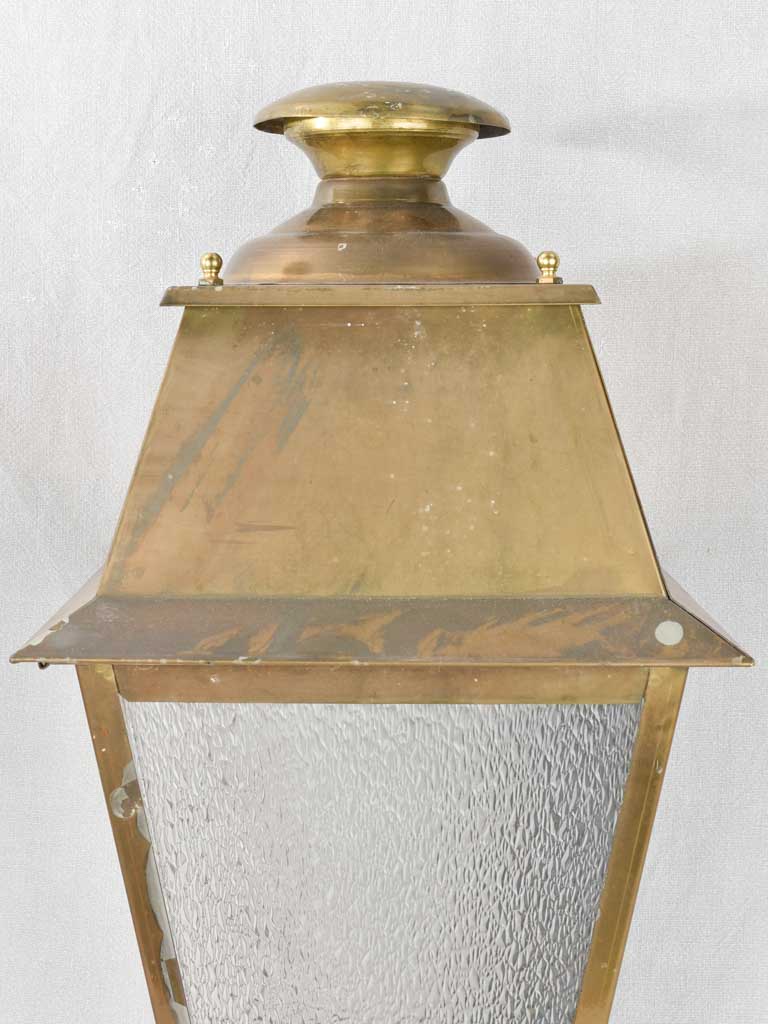 Large Vintage French brass lantern 31½"