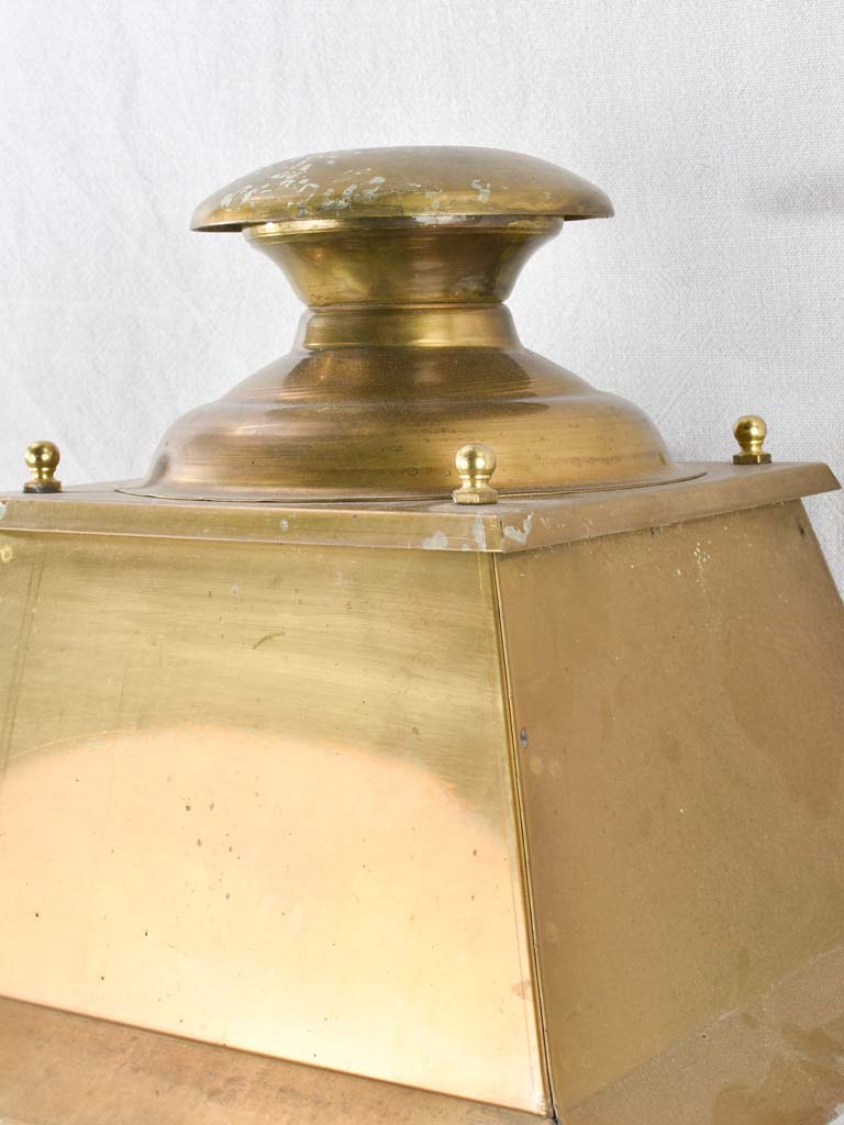 Large Vintage French brass lantern 31½"