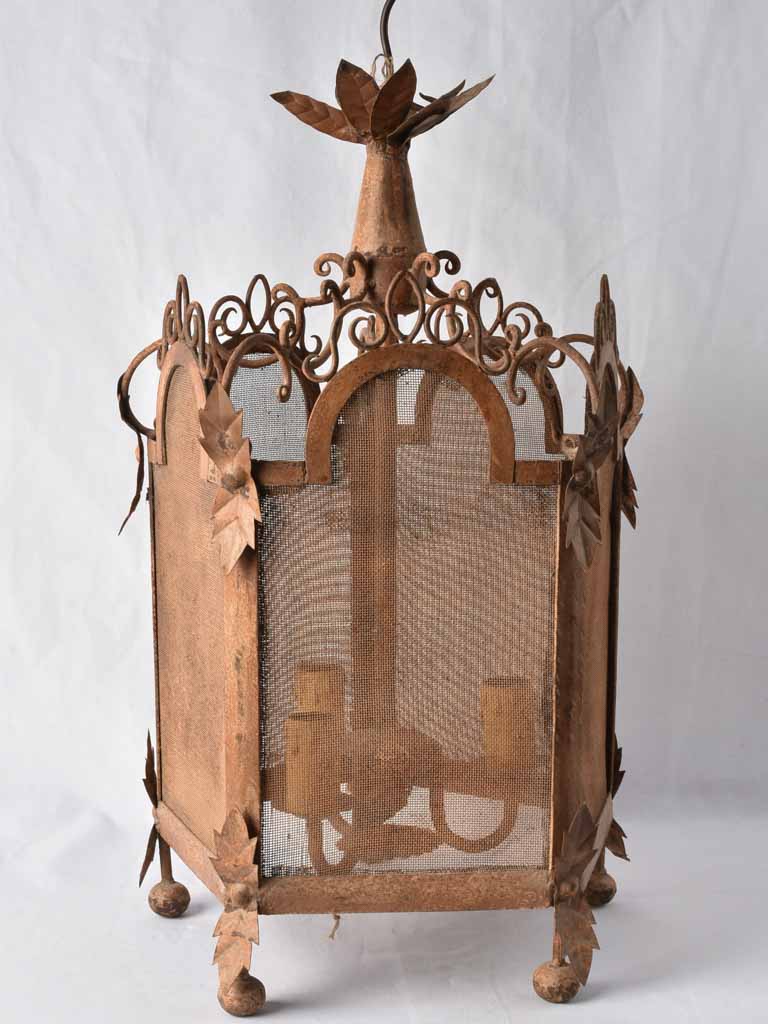 Very large lantern - red patina 30¾"