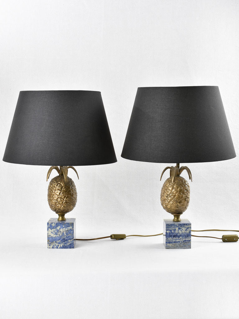 Pair of Maison Charles pineapple table lamps 21¾"