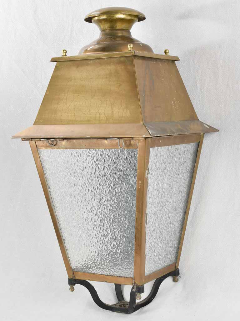 Large Vintage French brass lantern 31½"