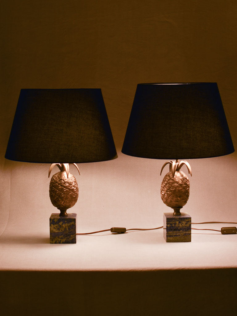 Pair of Maison Charles pineapple table lamps 21¾"