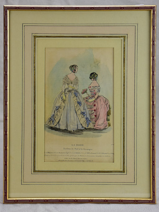 Antique French engraving - Women's fashion 12¼" x 16¼"