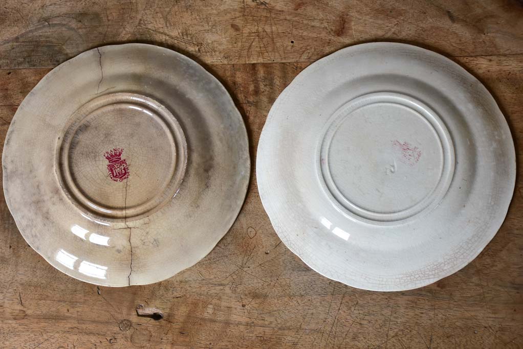 Collection of nine Gien Jeanne of Arc plates with pink border