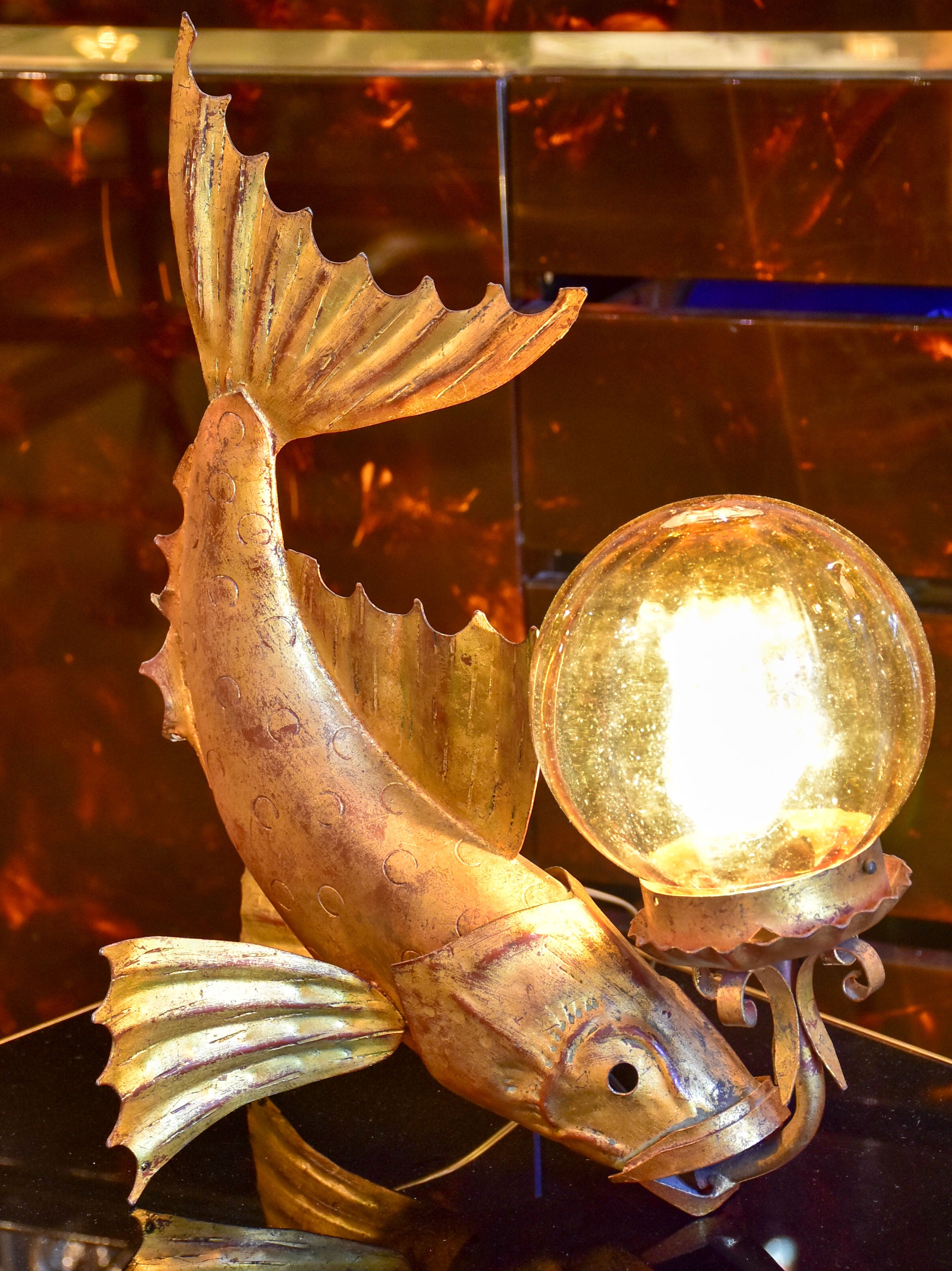 Retro Fish Shaped Sculptural Lamp