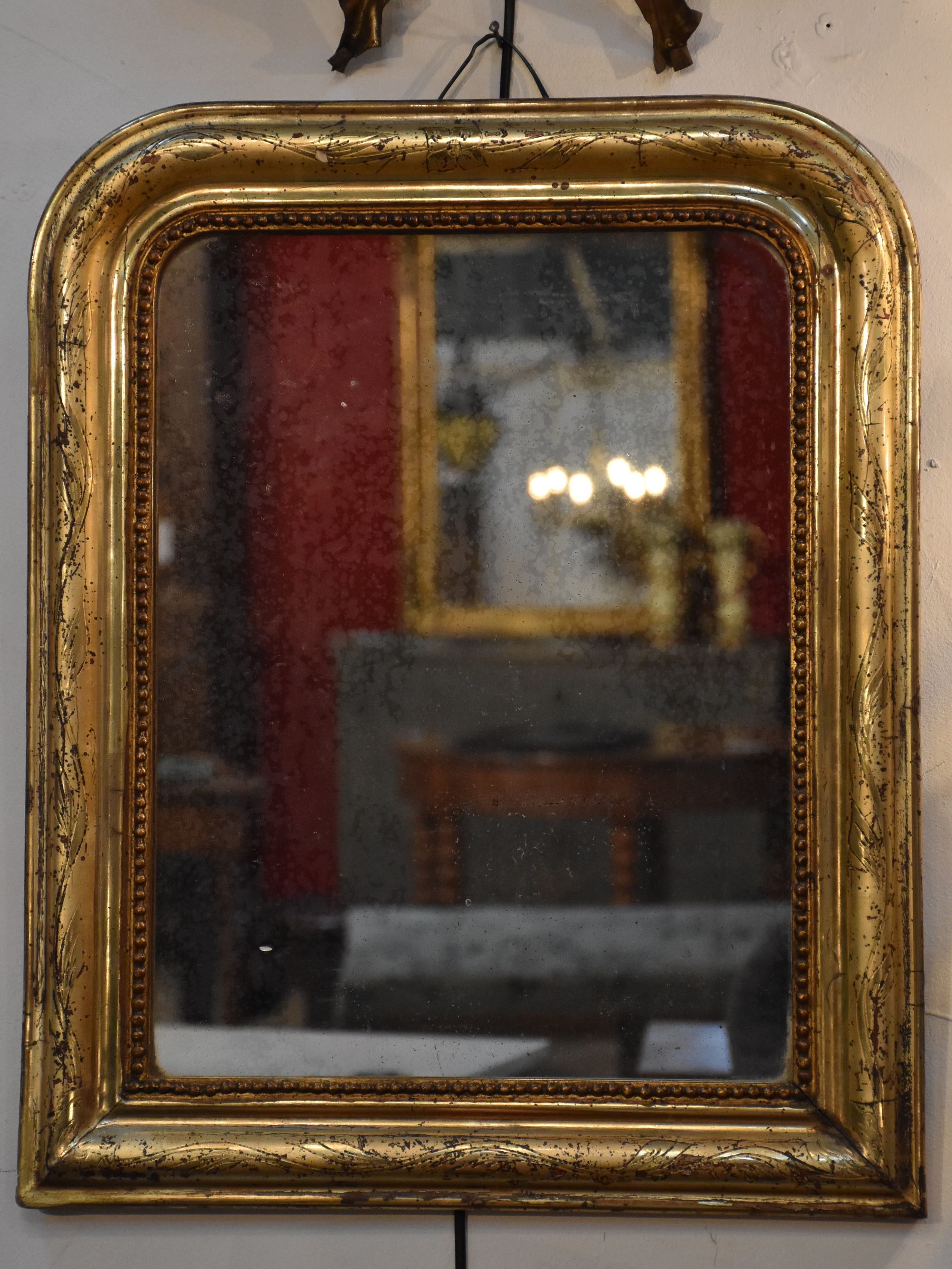 Small 19th century giltwood Louis Philippe mirror