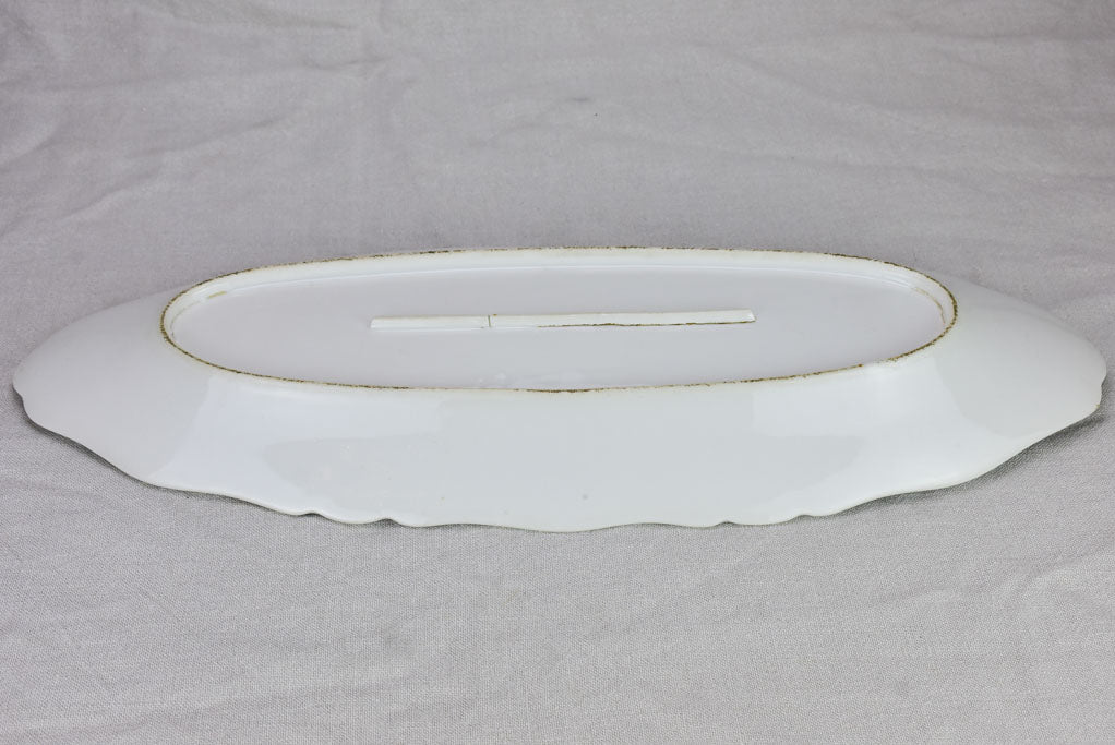 Early 20th Century French oval platter with decorative edge 24¾" x 9½"