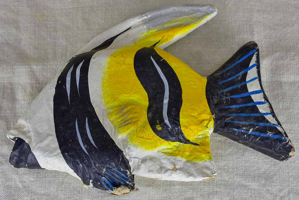 Three mid-century papier mâché fish