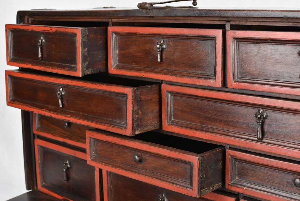 Voyage trunk w/ drawers, 17th-century, 33¾"