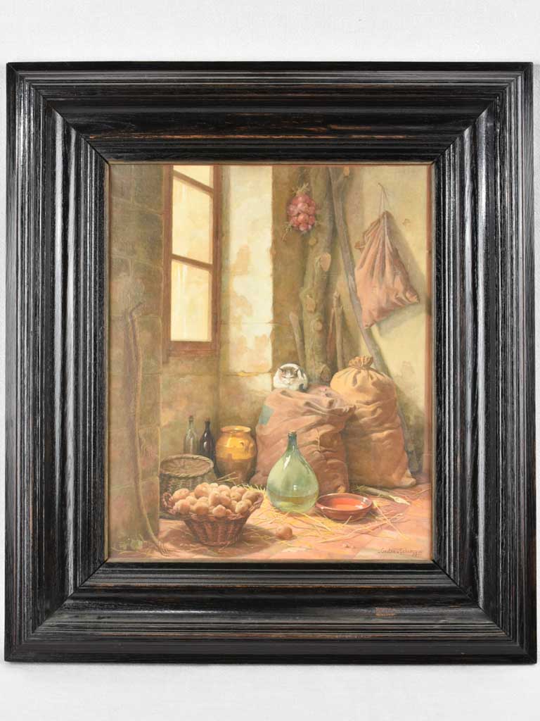 Still life painting of a grange 24" x 27¼" Gaston Schnegg (1866-1953)